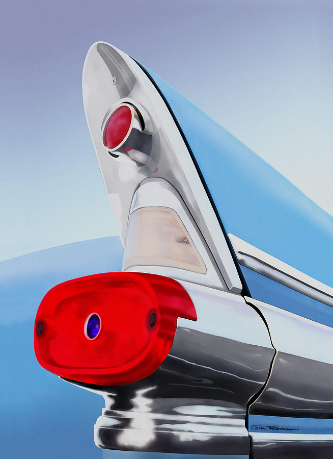Retro Digital Art - 57 Pontiac Tail Fin by Colin Tresadern