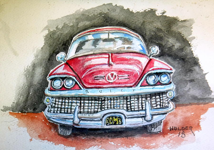 58 Buick Painting by Steven Holder