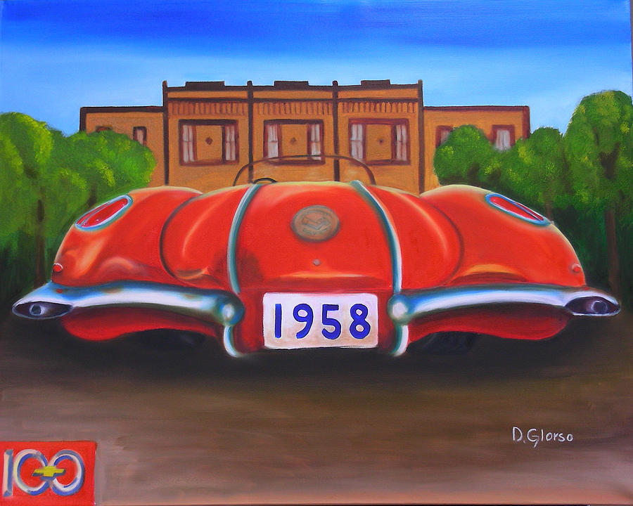 58 Corvette Painting by Dean Glorso