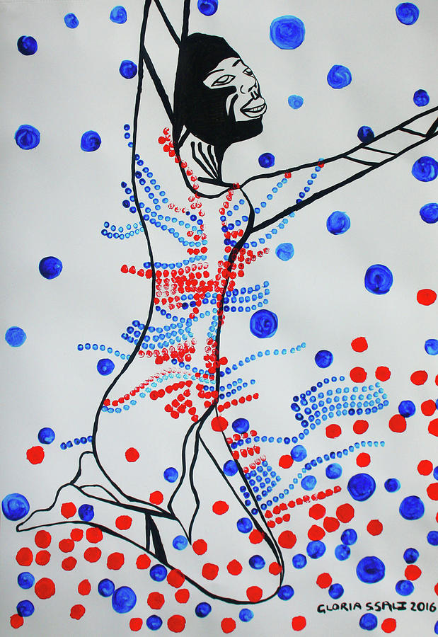 Dinka Dance - South Sudan #58 Painting by Gloria Ssali