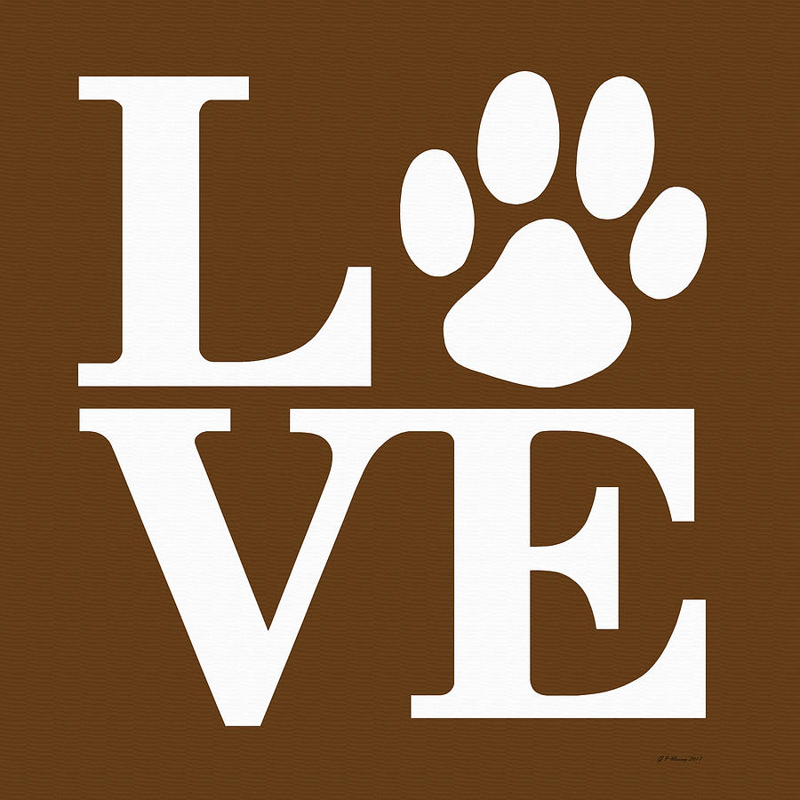 Dog Paw Love Sign #58 Digital Art by Gregory Murray