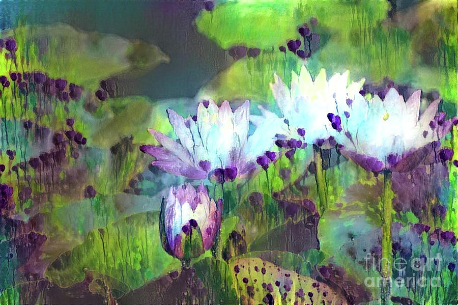 Jeweled Water Lilies #58 Digital Art by Amy Cicconi