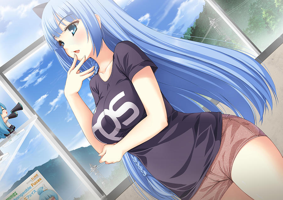 Anime girl in blue