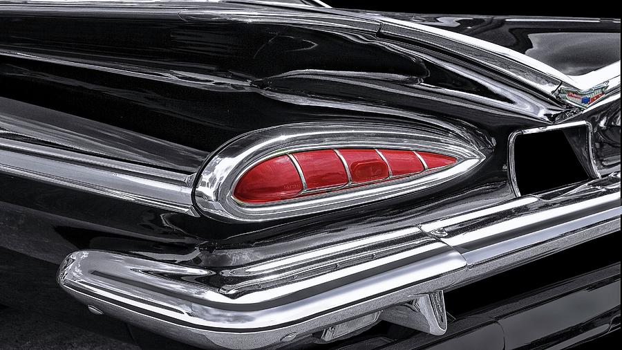 59 Chevy tail light detail Photograph by Gary Warnimont