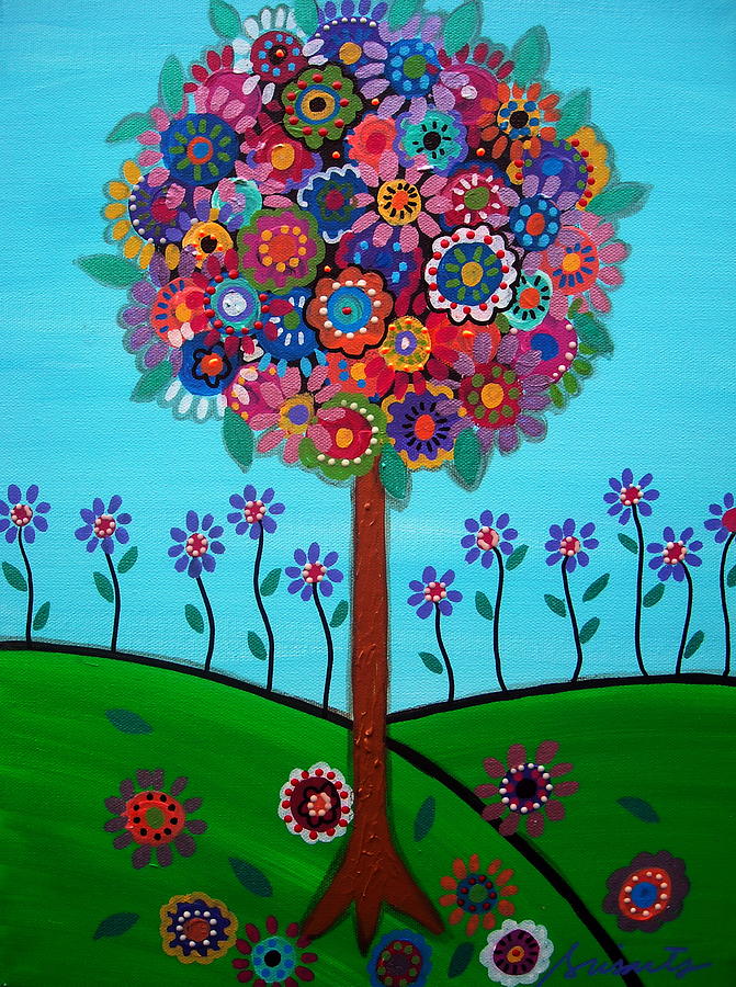 Flower Painting - Tree Of Life #59 by Pristine Cartera Turkus