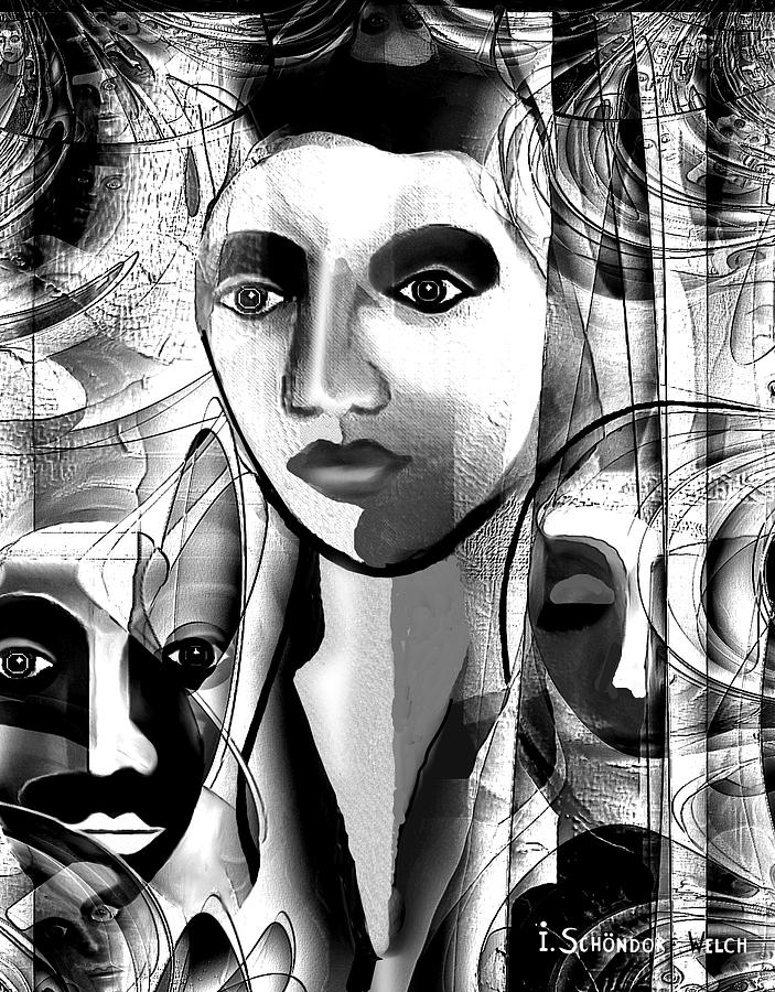 595 -  A Face A ... Digital Art by Irmgard Schoendorf Welch