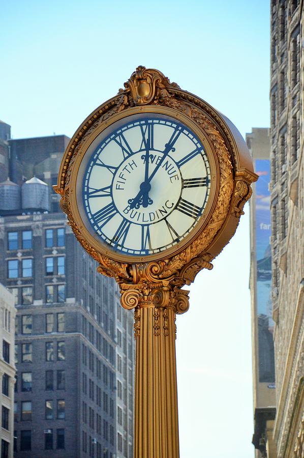 5th Avenue Building Clock - New York Photograph by Marianna Mills