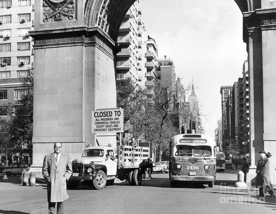 5th Avenue Street View In Manhattan New York. 1958. Photograph By ...