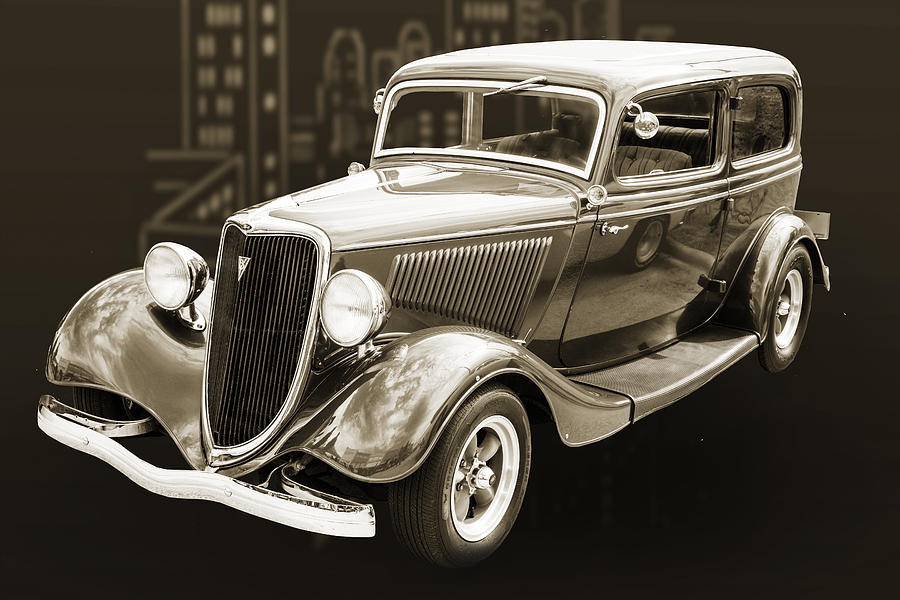 1934 Ford Sedan Antique Vintage Photograph Fine Art Print Collec #6 Photograph by M K Miller