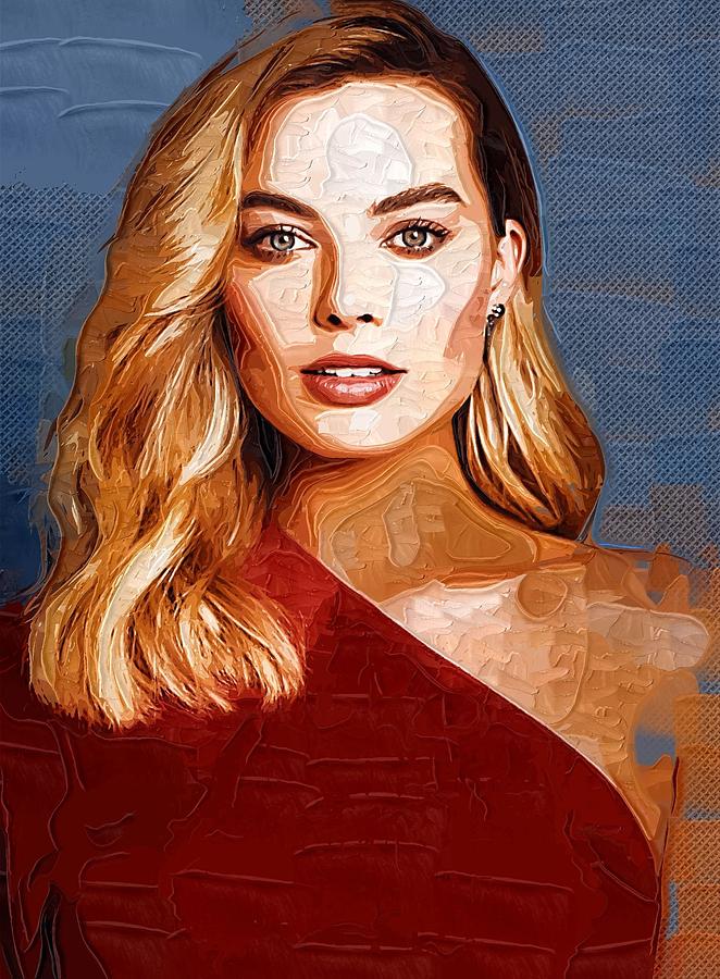 Actress Margot Robbie Digital Art By Lilia Kosvintseva