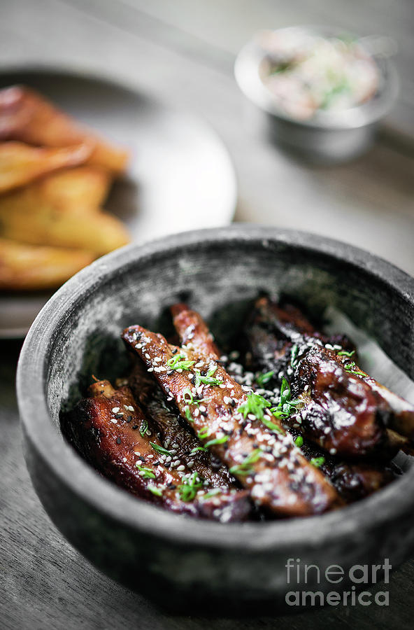 Asian Style Barbeque Spicy Pork Ribs With Sweet Soy Sauce Photograph