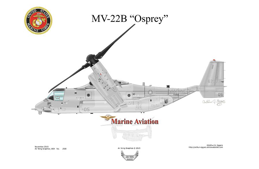 Bell Boeing MV-22B Osprey #8 Digital Art by Arthur Eggers