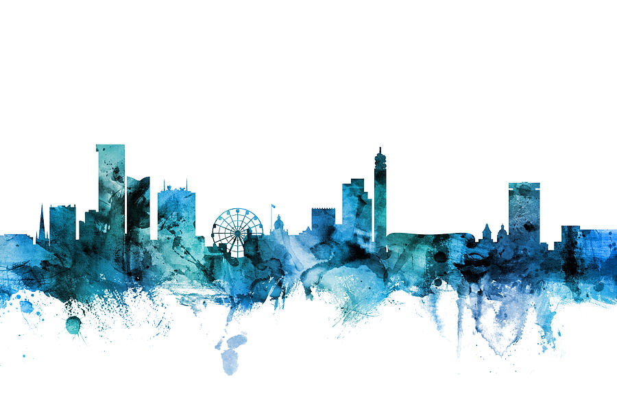 Birmingham England Skyline #6 Digital Art by Michael Tompsett
