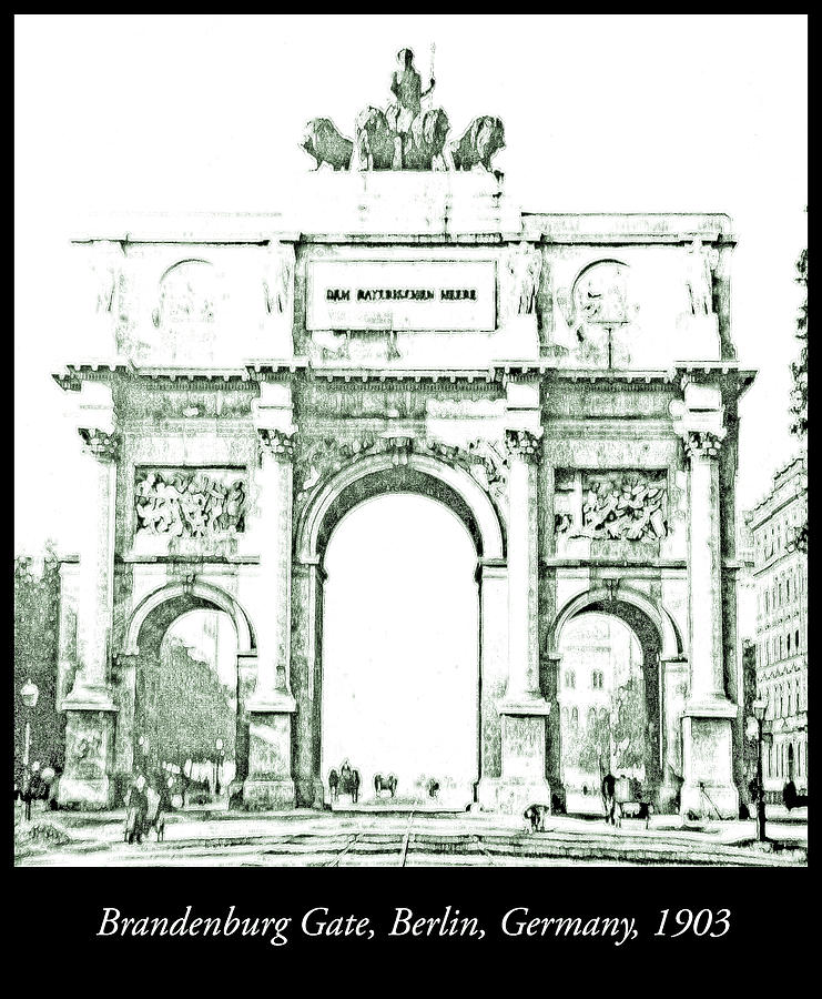 Brandenburg Gate, Berlin Germany, 1903, Vintage Image #3 Photograph by A Macarthur Gurmankin