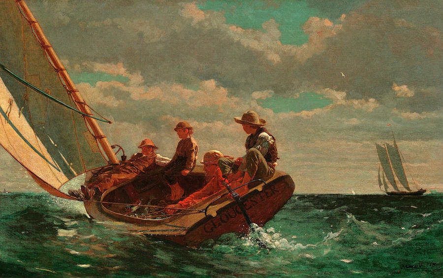 Winslow Homer Painting - Breezing Up, A Fair Wind by Winslow Homer Winslow Homer Painting - Breezing Up, A Fair Wind by Winslow Homer
