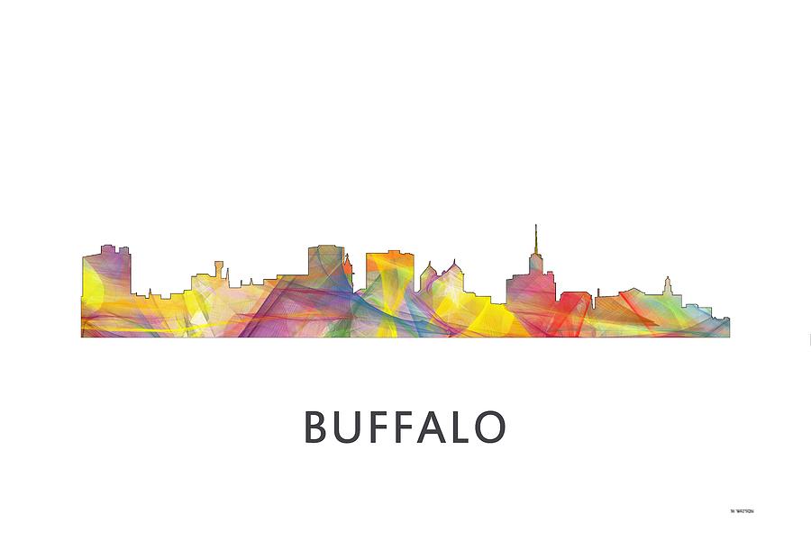 Architecture Digital Art - Buffalo New York Skyline #6 by Marlene Watson