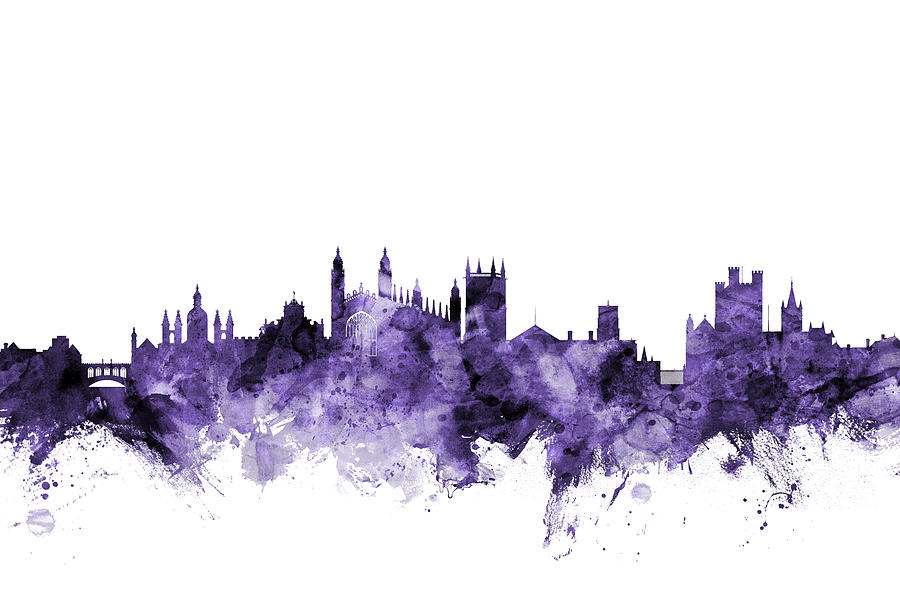 Cambridge England Skyline #6 Digital Art by Michael Tompsett
