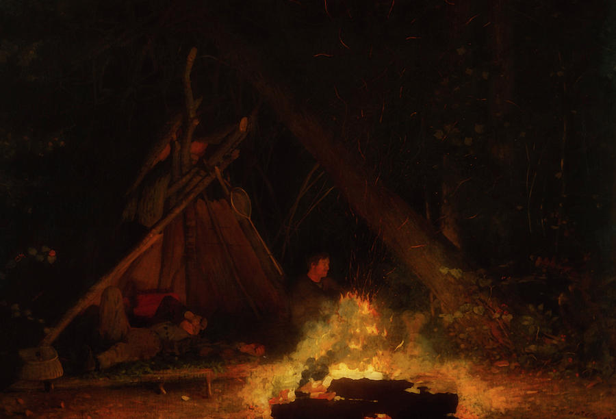 Winslow Homer Painting - Camp Fire #6 by Mountain Dreams