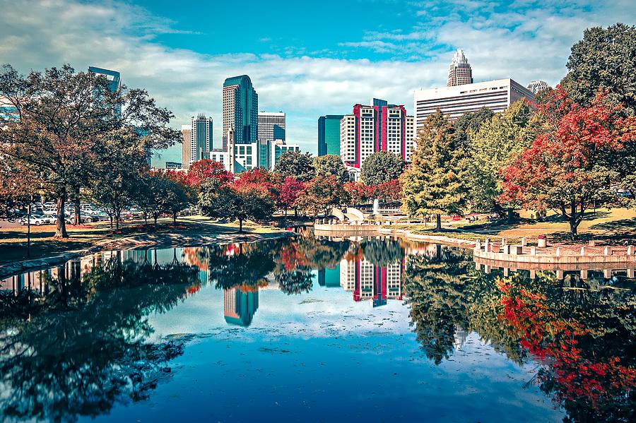 Charlotte City North Carolina Cityscape During Autumn Season #6 Photograph by Alex Grichenko