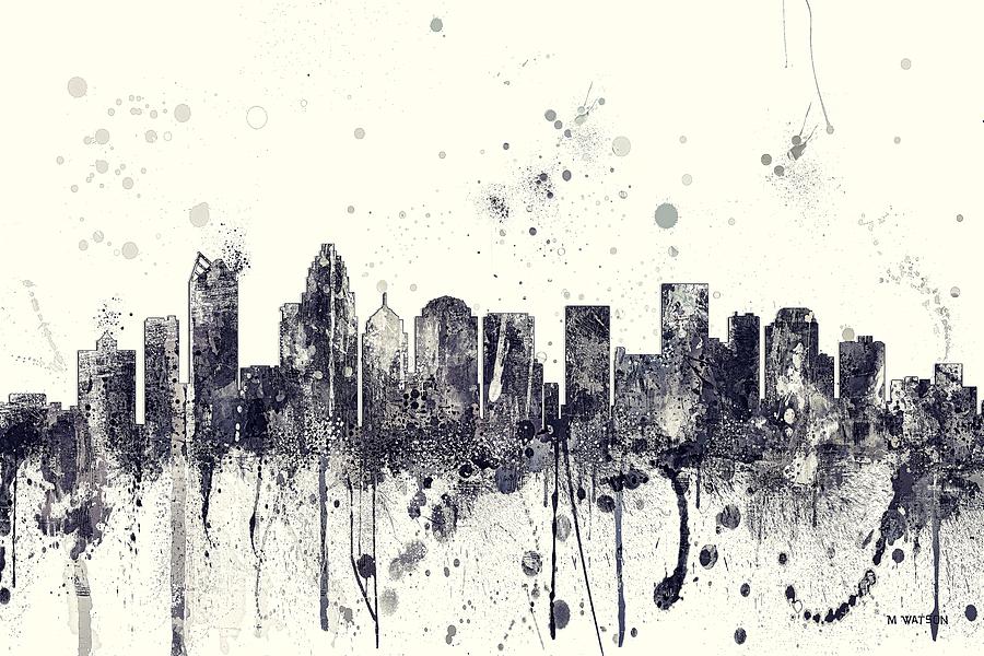 Charlotte NC Skyline Skyline #6 Digital Art by Marlene Watson