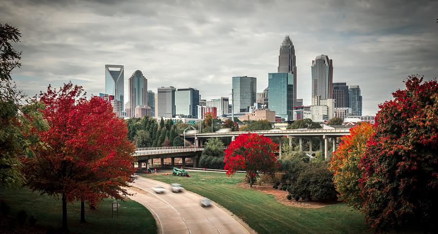 Charlotte North carolina cityscape during autumn season #6 Photograph by Alex Grichenko