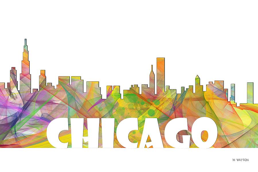 Chicago Digital Art - Chicago Illinois Skyline #6 by Marlene Watson