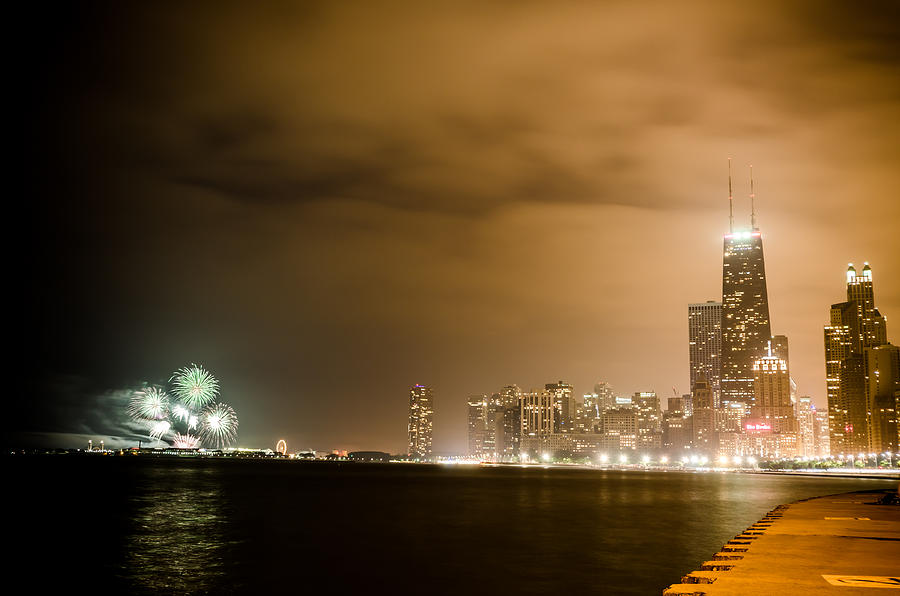 Chicago Skyline Fireworks #6 Photograph by Anthony Doudt
