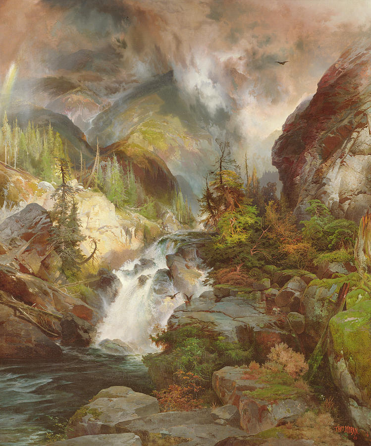 Children of the Mountain Painting by Thomas Moran
