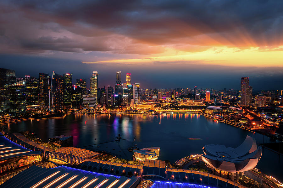 Cityscape of Singapore city Photograph by Anek Suwannaphoom - Pixels