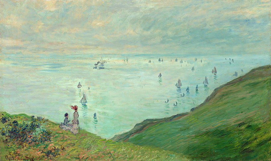 Cliffs at Pourville #6 Painting by Claude Monet