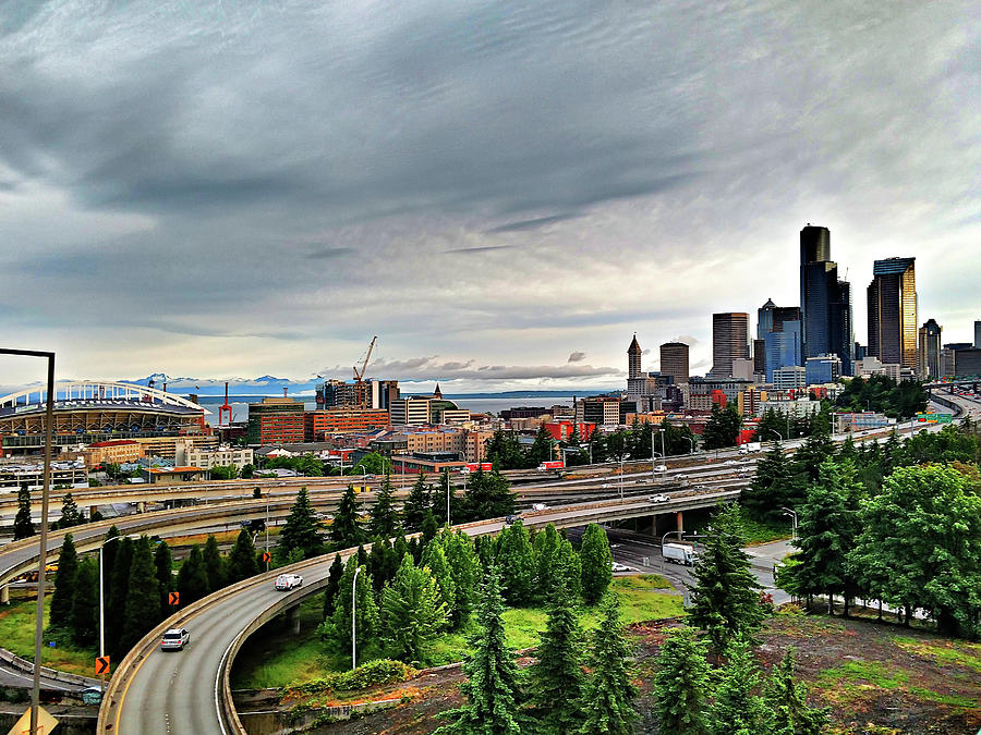 Cloudy And Rainy Day In Seattle Washington #6 Photograph by Alex Grichenko