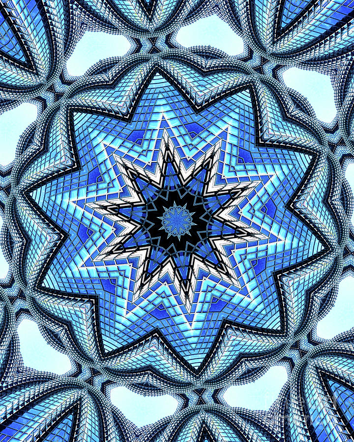 Colorful Blue Kaleidoscopic Design #6 Photograph by Amy Cicconi