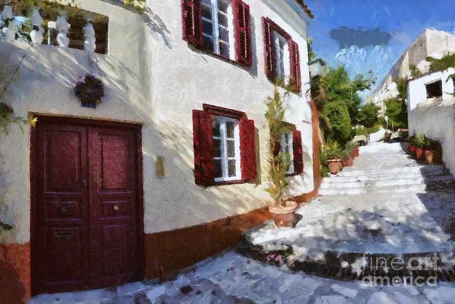 Colorful house in Plaka #2 Painting by George Atsametakis