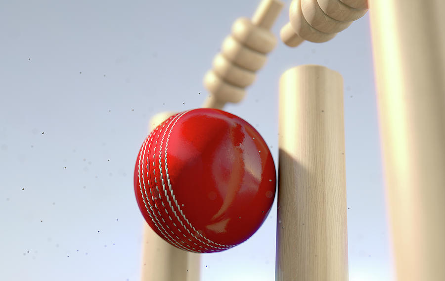 Cricket Digital Art - Cricket Ball Hitting Wickets #6 by Allan Swart