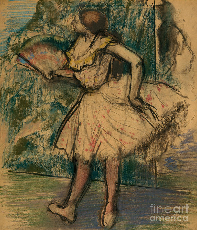 Dancer with a Fan Pastel by Edgar Degas
