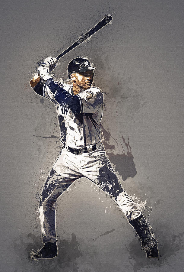 Derek Jeter Digital Art by Nadezhda Zhuravleva