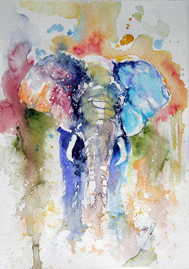 Elephant #5 Painting by Kovacs Anna Brigitta