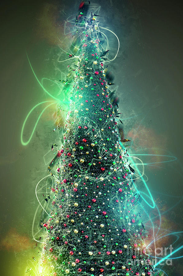 Christmas Photograph - Enhanced Christmas tree  #6 by Humorous Quotes