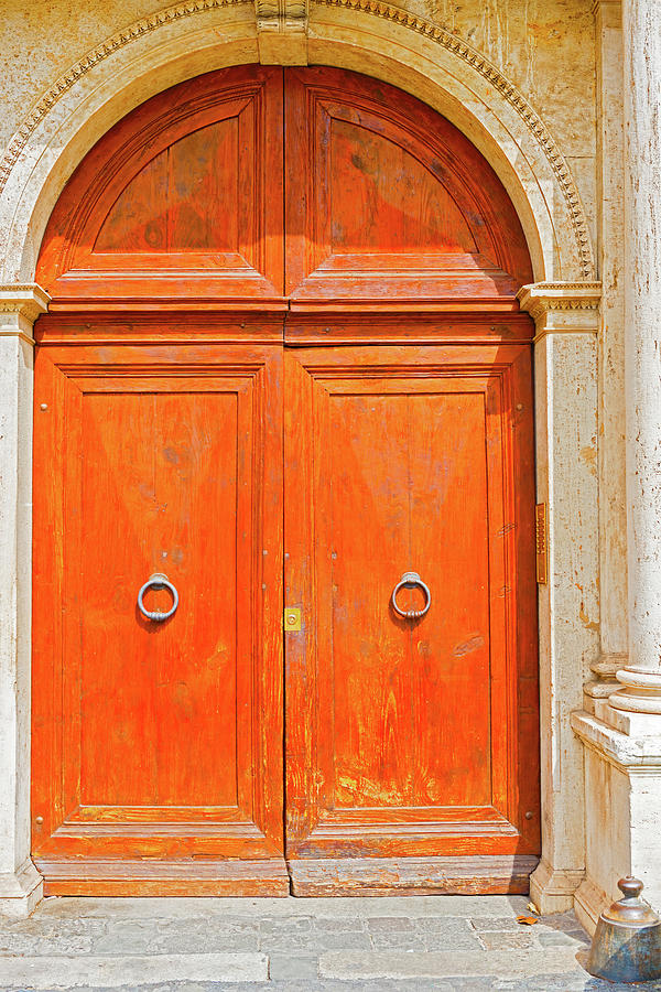 Entrance door in Rome, Italy #6 Photograph by Marek Poplawski