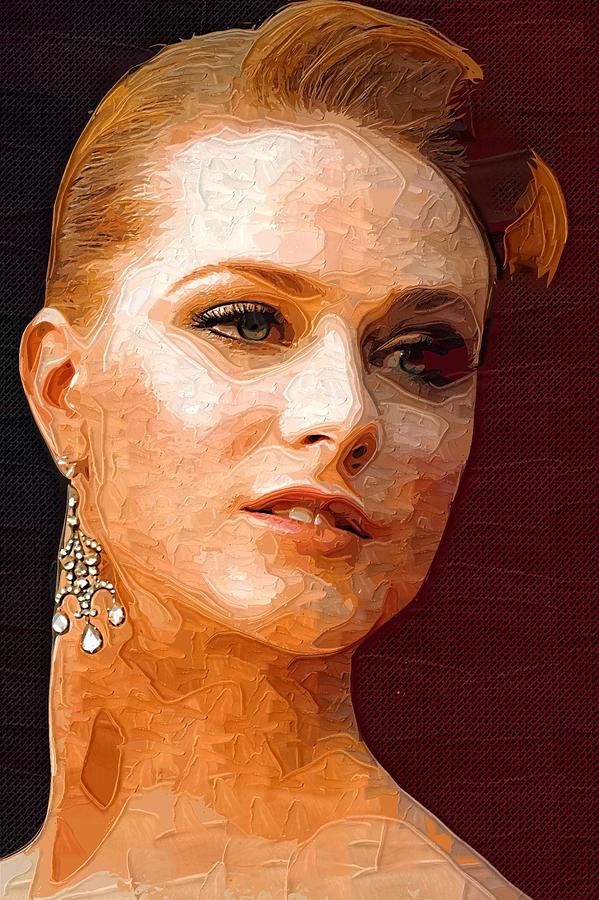 Evan Rachel Wood Portrait Digital Art By Lilia Kosvintseva