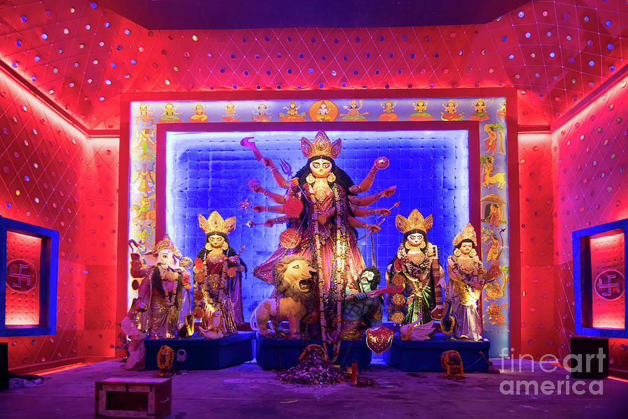 Exterior Of Decorated Durga Puja Pandal At Kolkata West Bengal