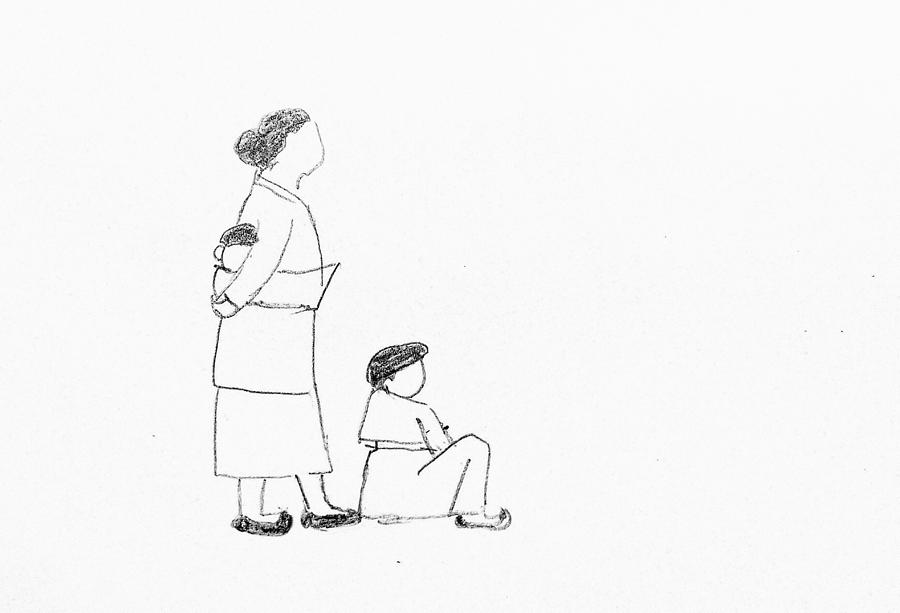 Family #6 Drawing by Hae Kim