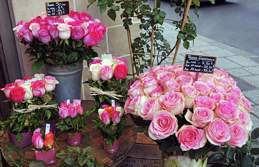 Flower Shop Display In Paris, France #6 Photograph by Rick Rosenshein