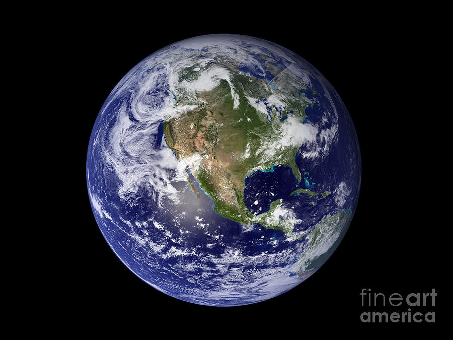 Full Earth Showing North America #6 Photograph by Stocktrek Images