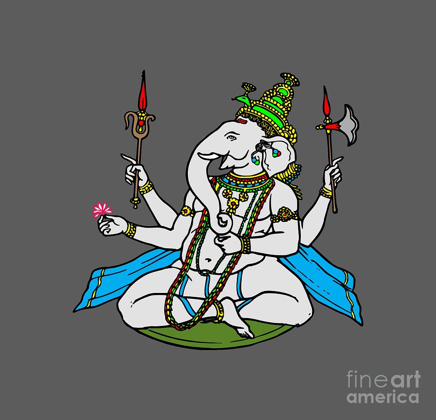 Holiday Digital Art - Ganesha #6 by Frederick Holiday