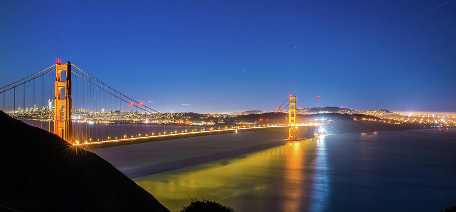 Golden Gte Bridge In San Francisco At Night #6 Photograph by Alex Grichenko
