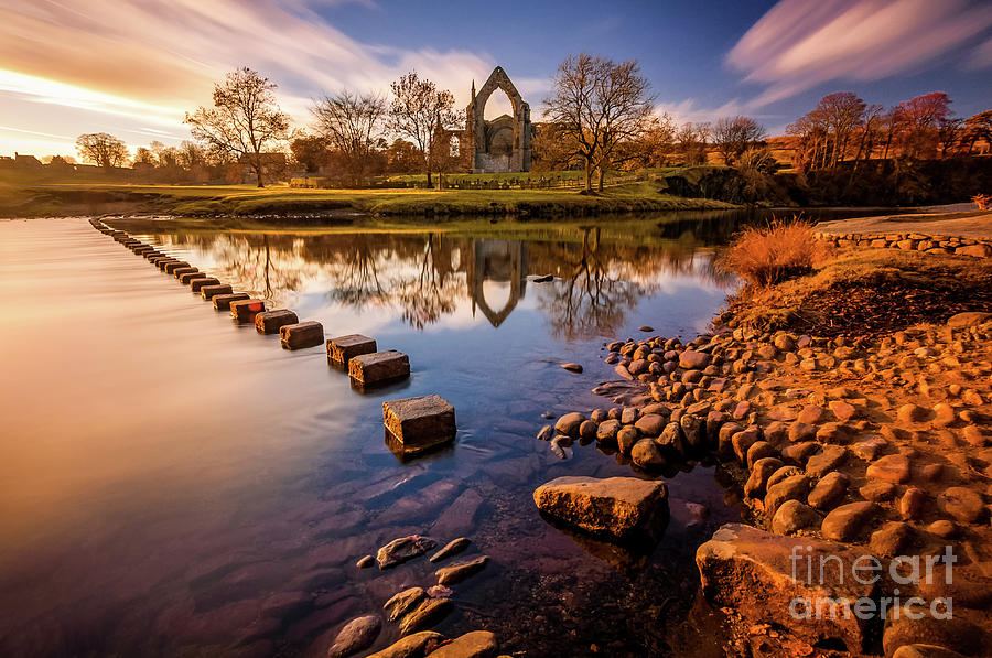 Architecture Photograph - Golden hour by the River Wharfe #6 by Mariusz Talarek