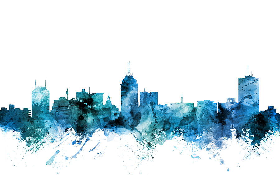 Grand Rapids Digital Art - Grand Rapids Michigan Skyline #6 by Michael Tompsett