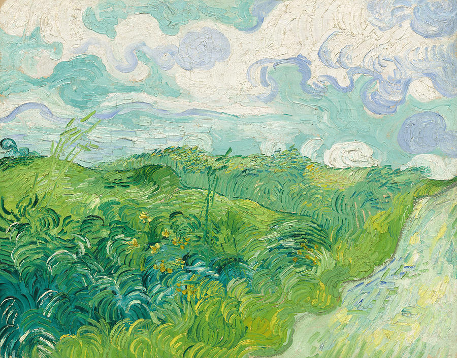 Green Wheat Fields. Auvers #6 Painting by Vincent van Gogh