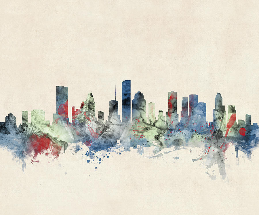 Houston Texas Skyline #6 Digital Art by Michael Tompsett